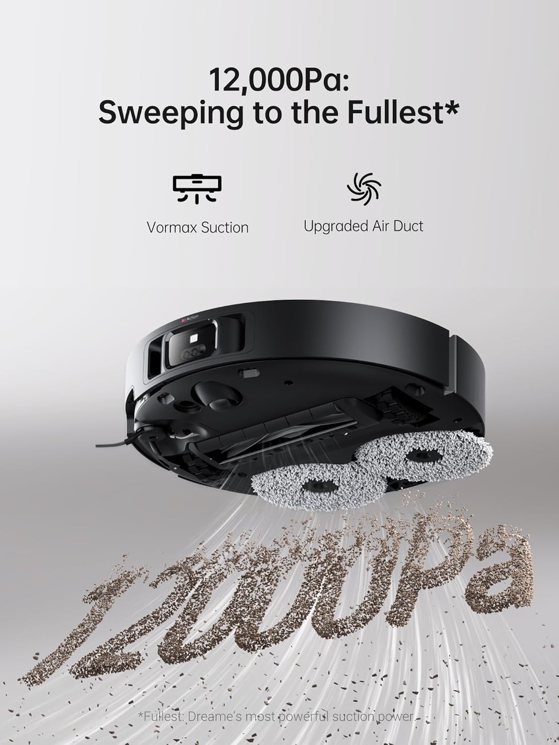 DREAME X40 Ultra Robot Vacuum with Detachable & Liftable Mop, Self-Emptying Robot Vacuum and Mop Combo with Side Brush, 12,000 Pa Suction, 158°F Self-Cleaning and Self-Drying Mop, Auto Water Filling