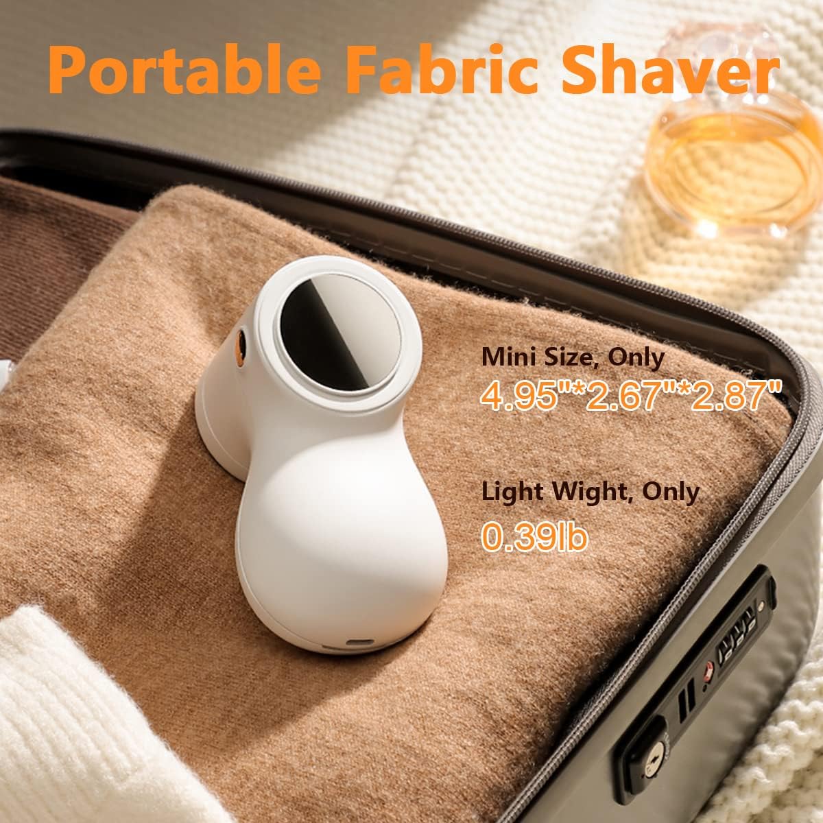 𝗥𝗲𝗰𝗵𝗮𝗿𝗴𝗲𝗮𝗯𝗹𝗲 Fabric Shaver, coldSky Lint Remover for Clothes with 3 Replaceable Blades, Electric Lint Shaver with Digital Display, 3-Speeds Defuzzer for Removing Fuzz and Pill from Sweater
