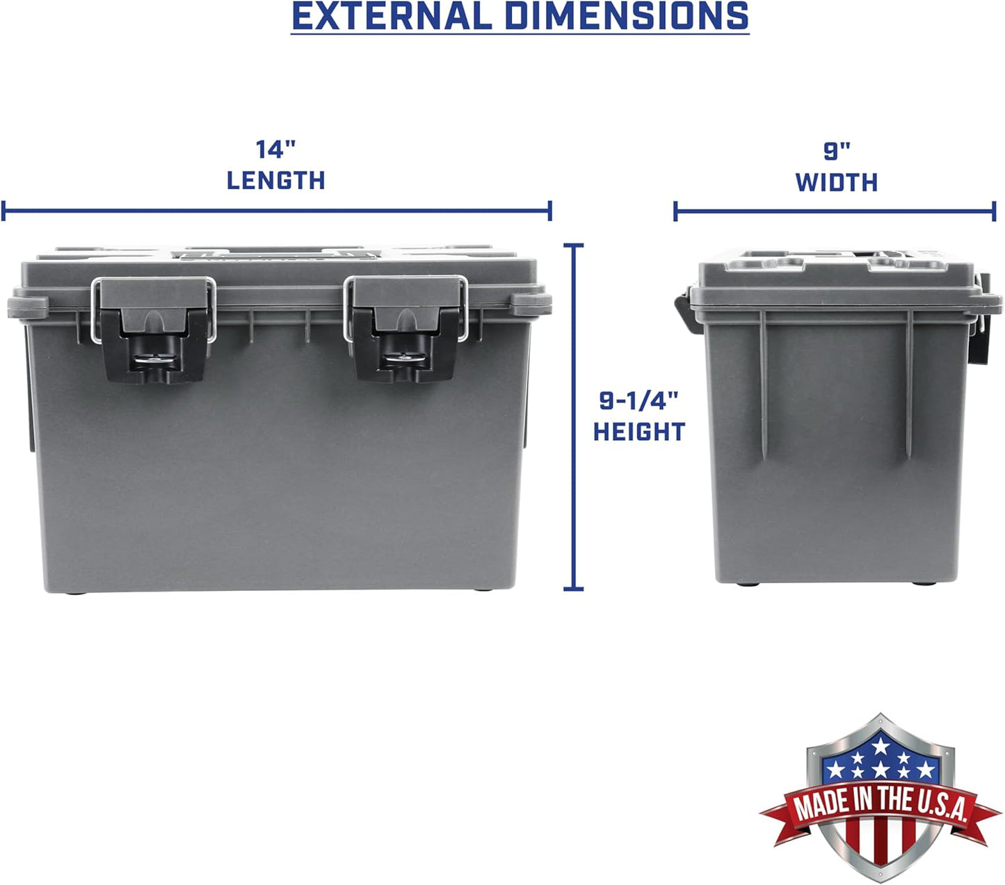 Sheffield 12775 XL Storage Bins With Lids, 2-Pack Stackable Storage Bins, Made in USA, Lockable and Water-Resistant Containers with Lids, Plastic Containers for Home, Classroom, and Dorm