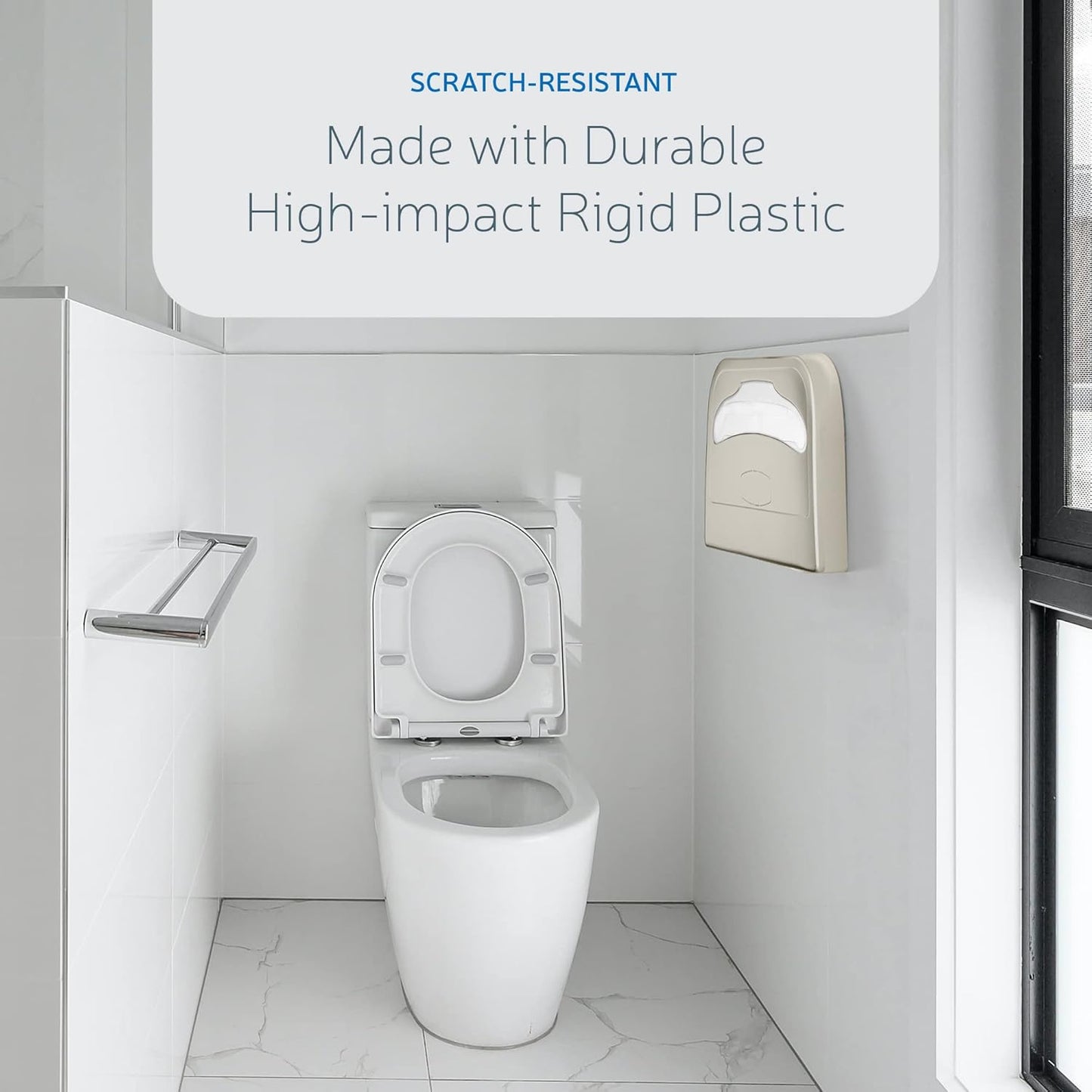 EZbrnd Wall Mount Half-Fold Toilet Seat Cover Dispenser for Commercial/Washroom/Office, Seat Cover Paper Sold Separately, Spray Gold, 3100G-EZ