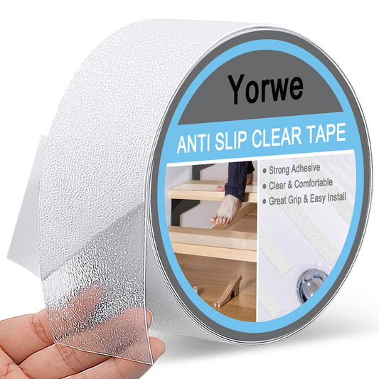 Anti Slip Tape Transparent, More Clear and Comfortable Safety Track Tape (2" Width x 190" Long, Clear)
