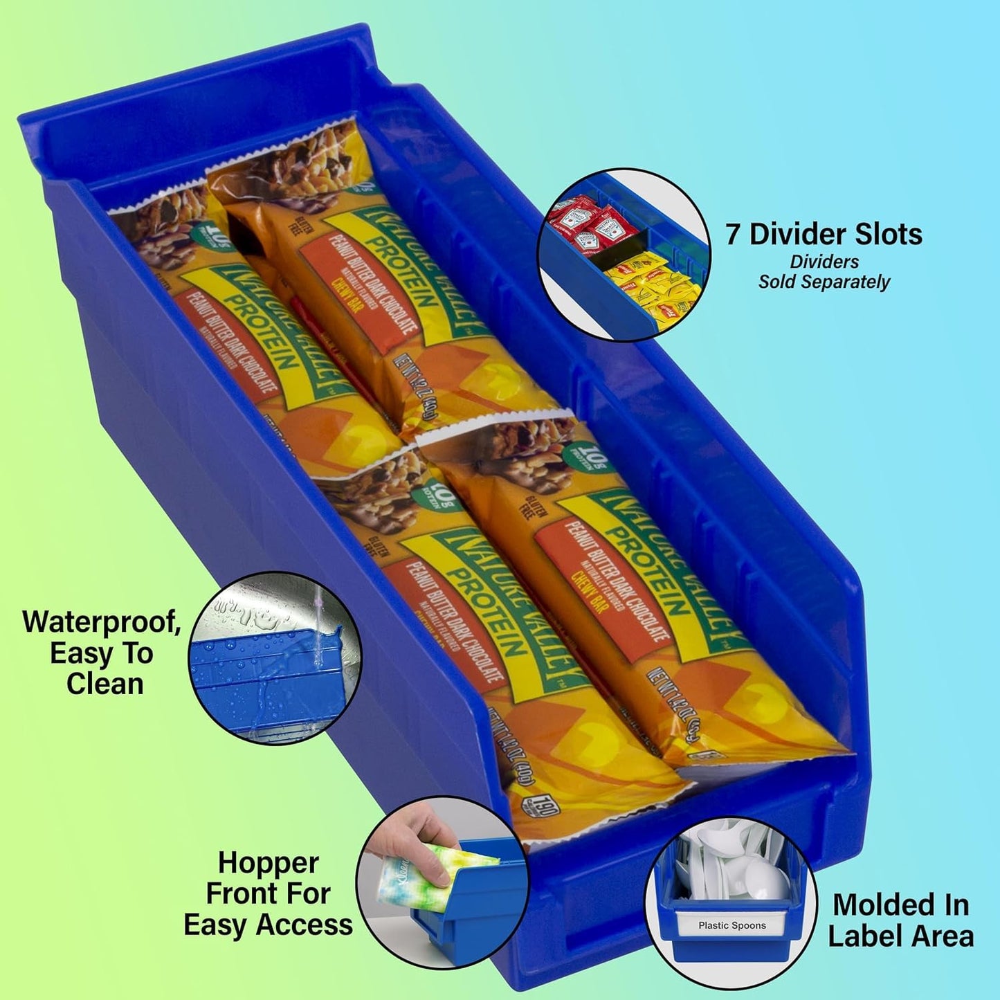 Akro-Mils 30120 Plastic Shelf Bins, Heavy Duty Storage Bins for Garage, Closet, and Drawer Organization, 12-Inch x 4-Inch x 4-Inch, Clear, 24-Pack