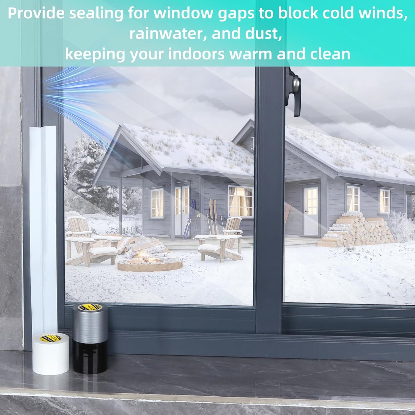 3Pack MILEQEE Window Weather Stripping Door Seal Tape White, 1in x 33FT, Automotive Weatherstrip Adhesive Seal Strip for Car Auto Trunk, Weatherproof Gap Sealing Sealer Draft Blocker, Easy Removal