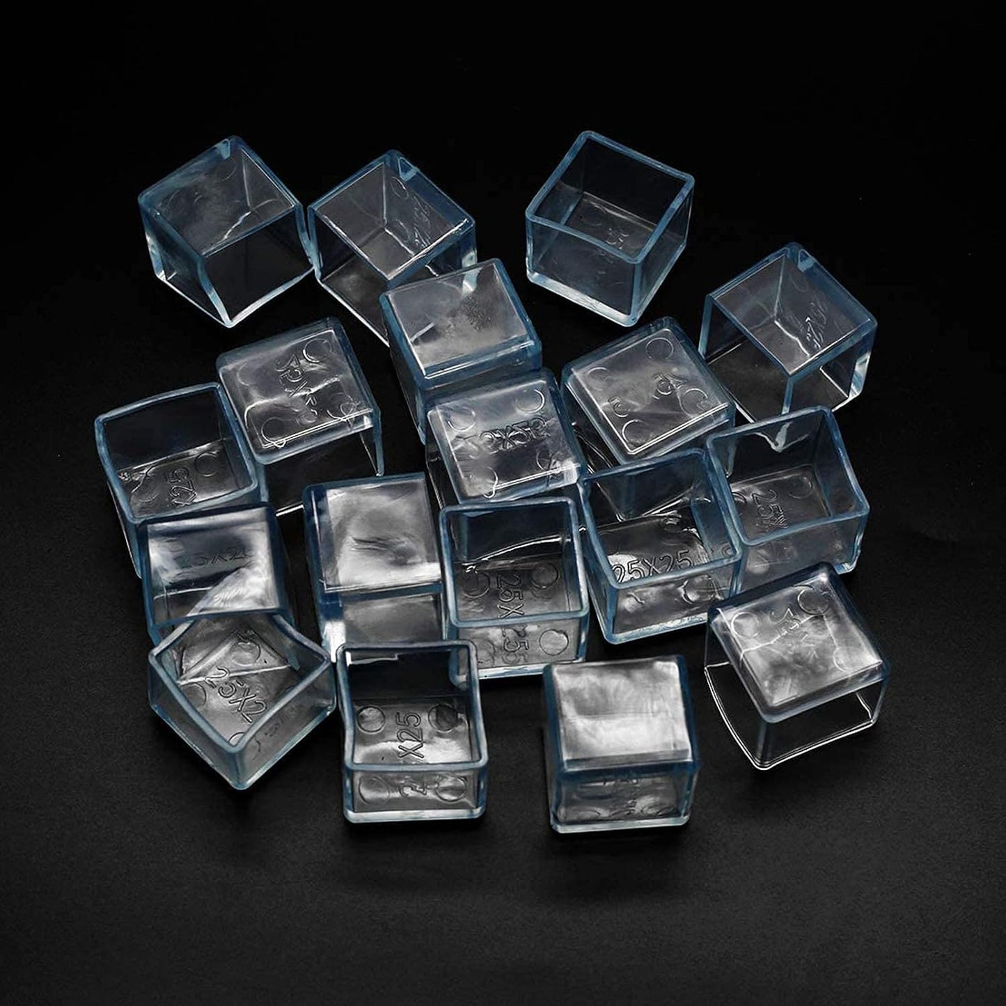 12 Pcs Transparent Square Anti-Slip Rubber Leg Tips Chair Leg Caps Furniture Floor Protectors Chair Table Bar Stool Leg Covers Furniture Leg Cube Feet 1.57 Inch x 1.57 Inch (40 x 40mm)