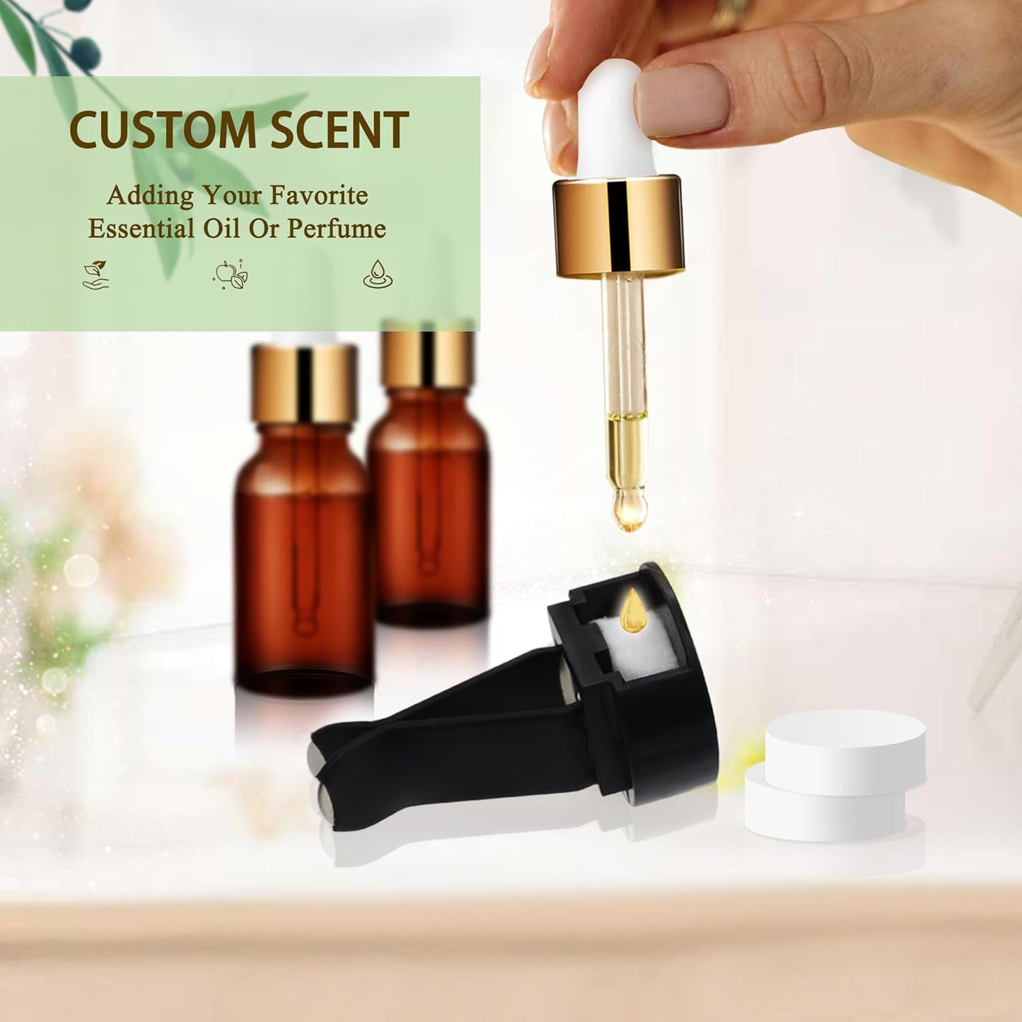 6pcs Flowers Car Decor,Cute Car Air Freshener Vent Clips,Blue White Purple Daisy Flowers Air Vent Clip Accessories for Women,3cm/2.7cm Refillable Daisy Decor Diffuser