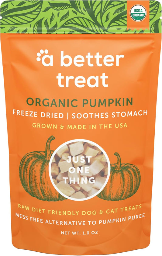 A Better Treat – Freeze Dried Organic Pumpkin Dog and Cat Treats, Organic, Single Ingredient | Natural, Healthy, Diabetic Friendly | Made in The USA