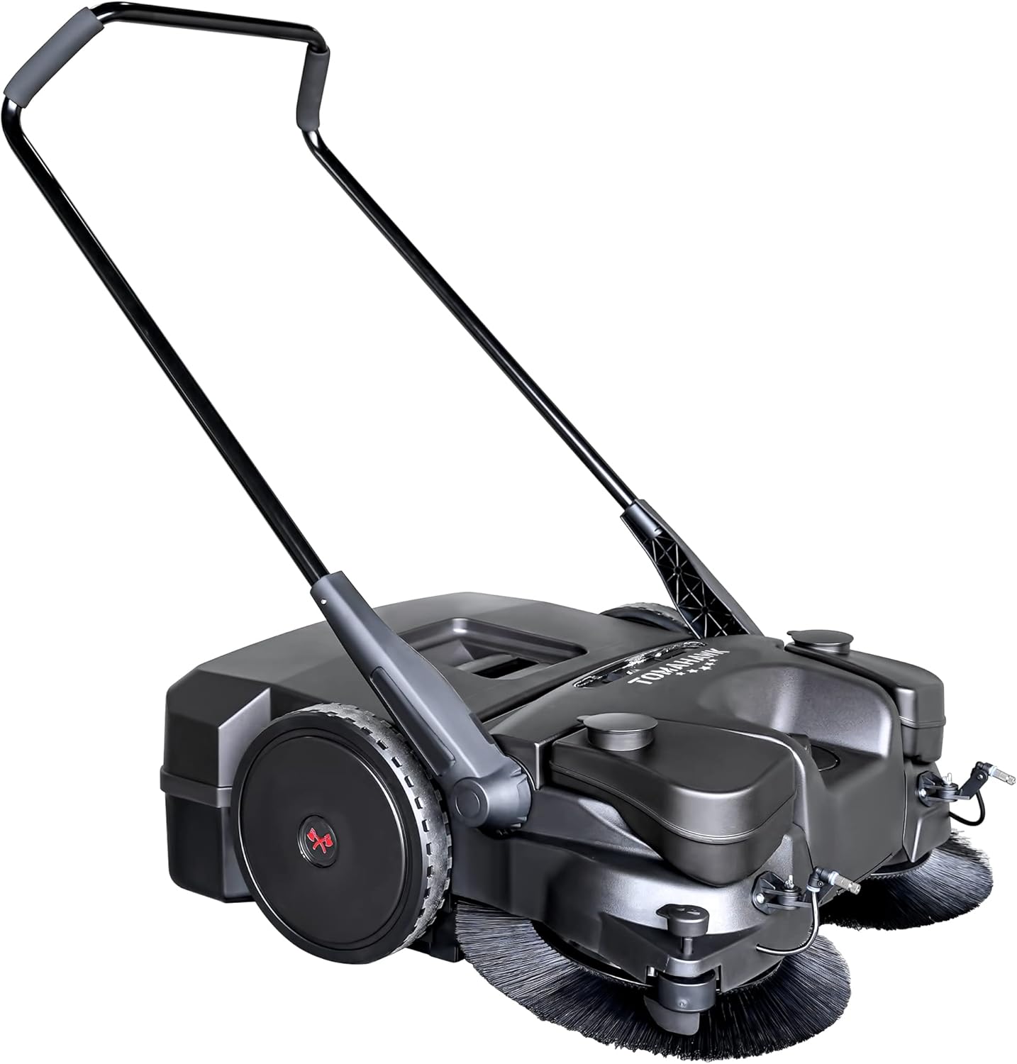 30" Battery Powered Push Sweeper with Triple Power Brooms Electric Drive and Dust Suppression (30" Sweeper)