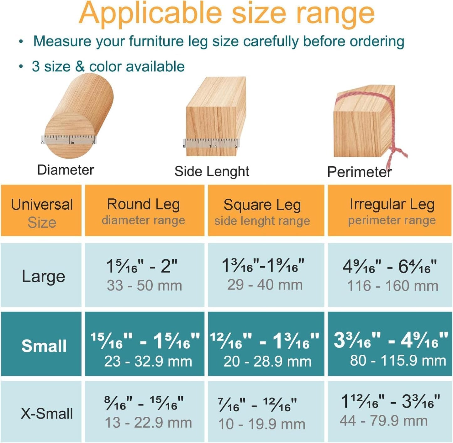 32 Pcs Chair Leg Protectors for Hardwood Floors, Silicone Felt Furniture Leg Cover Pad for Protecting Floors from Scratches and Noise, Smooth Moving，Small(Fit Round Diameter：5/16" to 1-5/16")