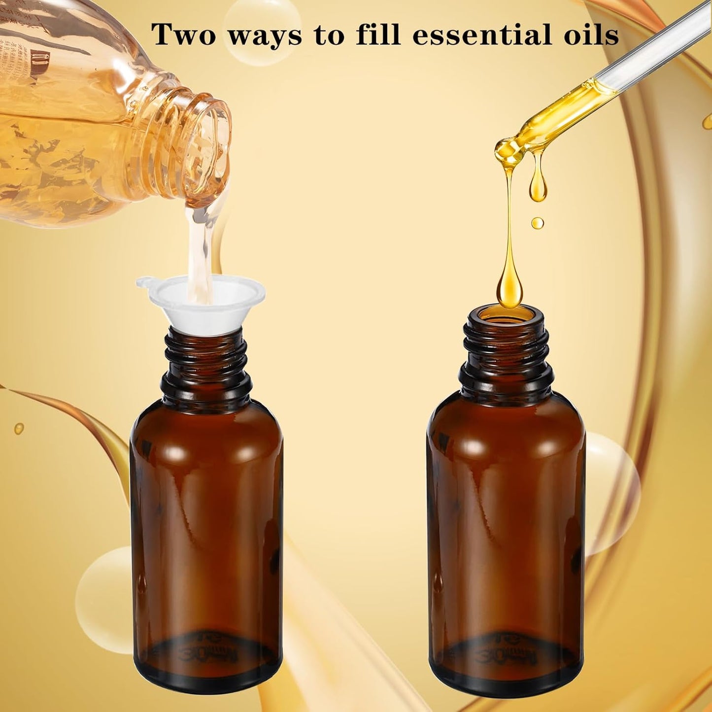 15ML Roller Bottles for Essential Oil, 4 Pack Empty Amber Glass Roller Bottle for Perfume Oil, Roll on Bottles with Stainless Steel Roller Balls, Opener, Funnel and Dropper