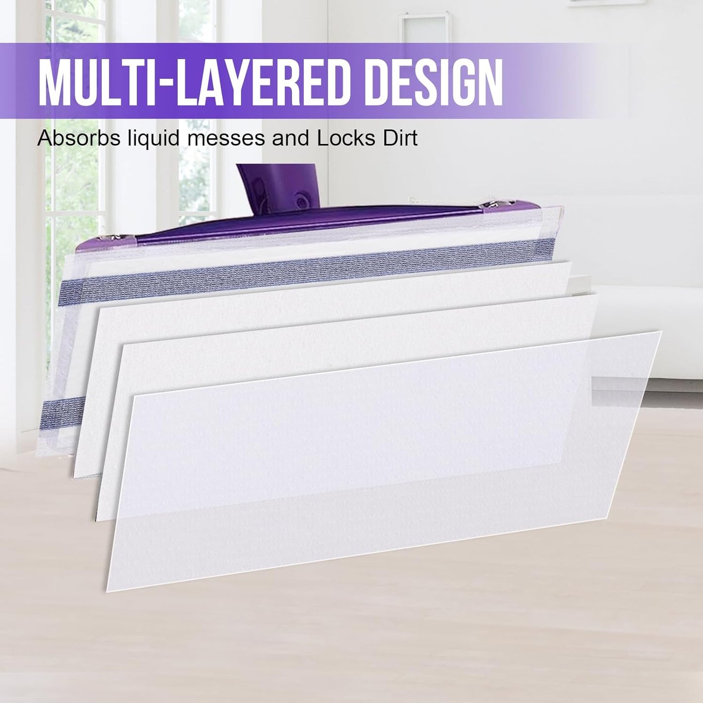 Mopping Pad Refill for Wet Jet Mop, Disposable Multi Surface Wetjet Hardwood Floor Cleaner Spray Mop Pads Refills, Thickness & Absorbent (120)