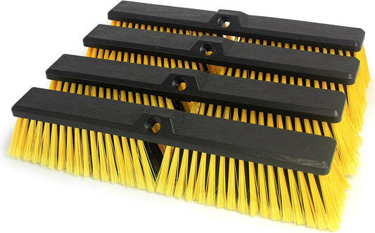 4PCS Push Broom Head Outdoor Large Stiff Bristle Broom Head - Excellent Cleaning Performance - Easy Installation Broom Head(18 inches)