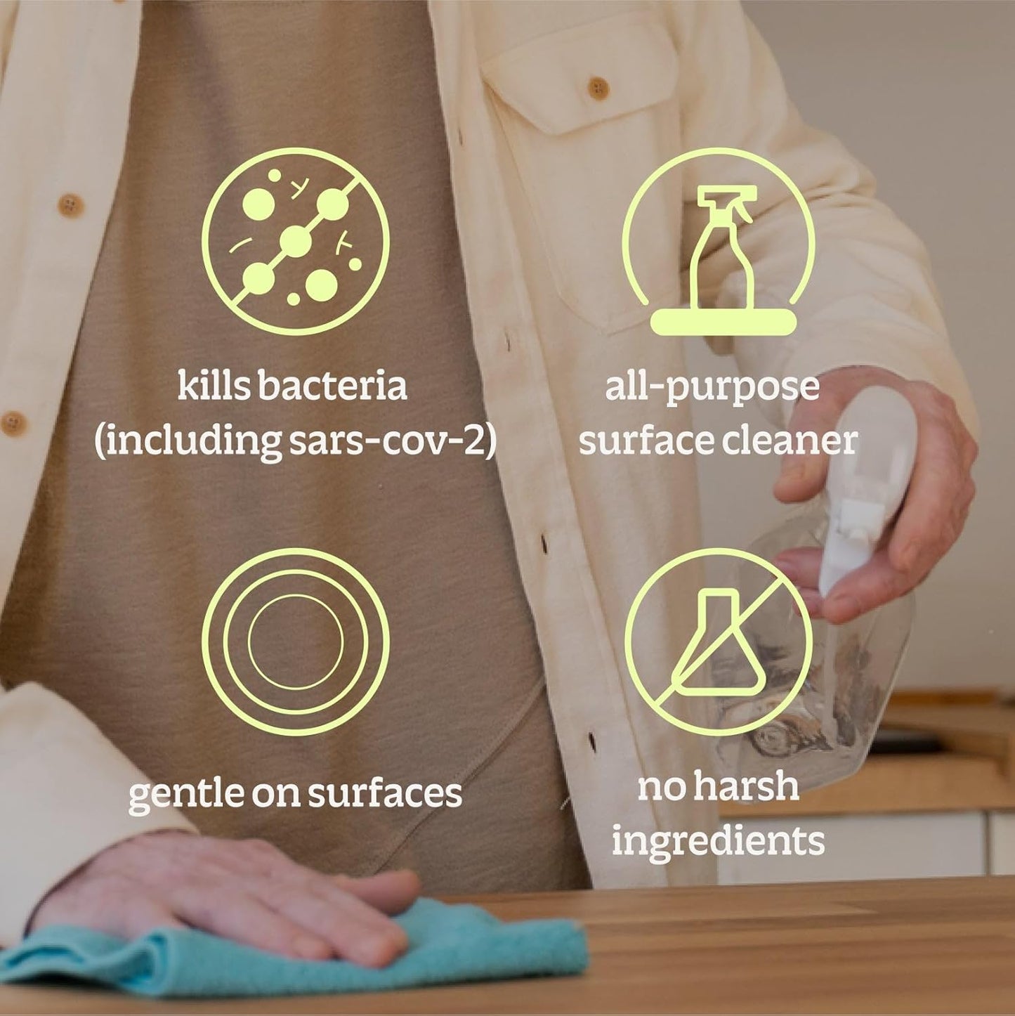 BRIOTECH Sanitizer Disinfectant Hypochlorous Spray, Kill 99.99% of Viruses & Bacteria, Control Mold, Eliminate Odor, Gentle for Nurseries, Food Contact Surface Sanitizer, 2 fl oz Travel Size