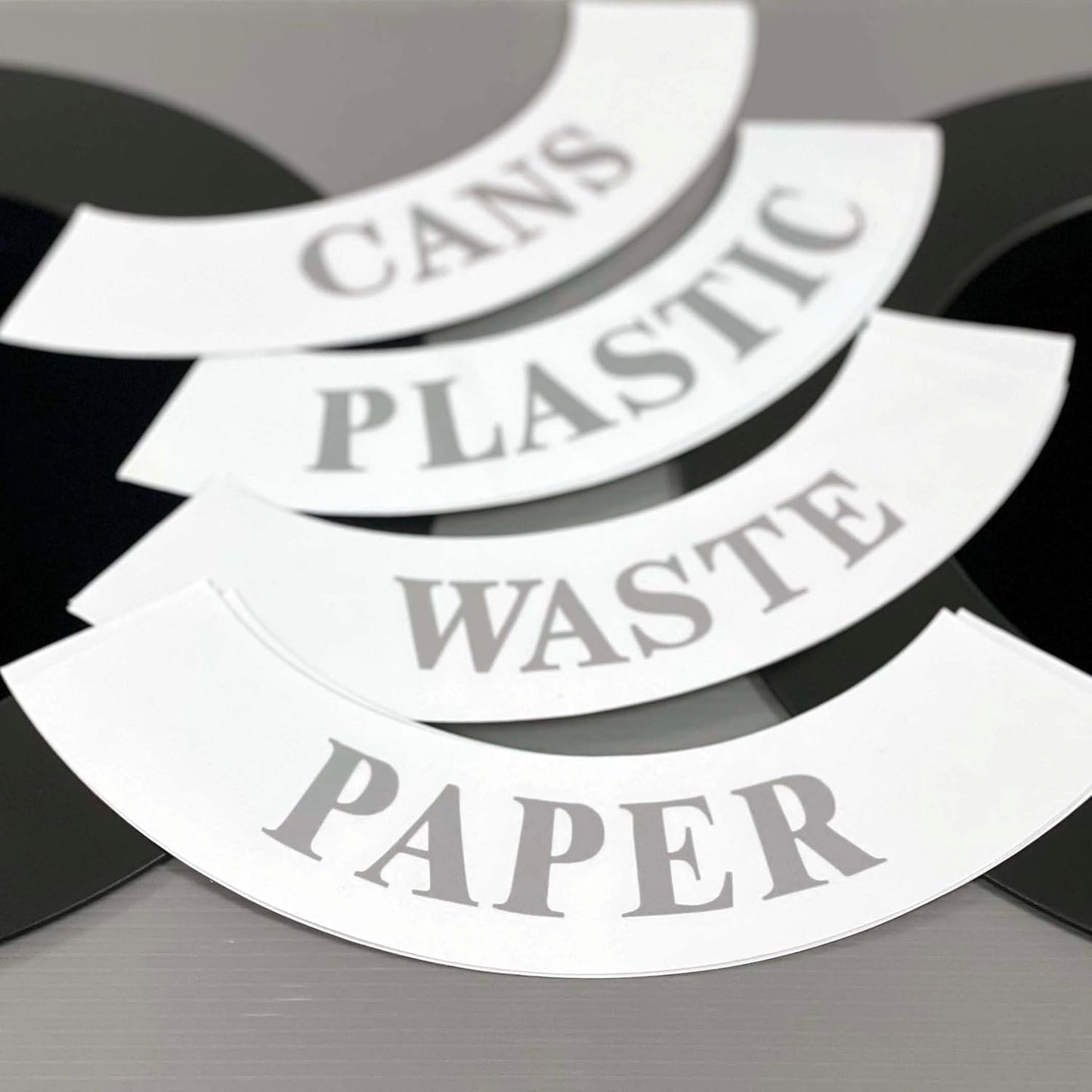 Safco Trash Can Recycle Bin Combo, 28 Gallon Each (3 Bin), At Your Disposal Recycling Center, Black/Grey