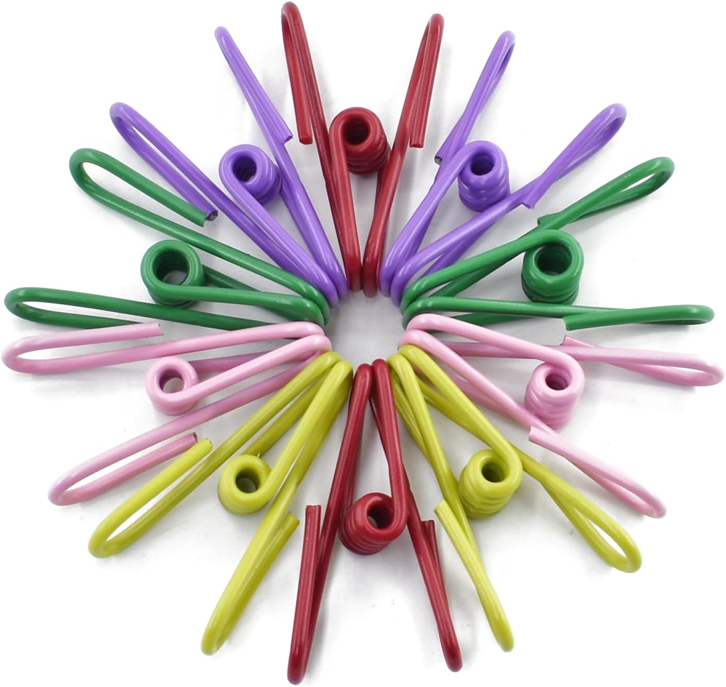 50 Packs Steel Wire Clips Vinyl Plastic Coated Multi-Function Colored Utility Clothesline Clip for Laundry Hanging, Kitchen Bag Sealing, Multi-Purpose Clothespins