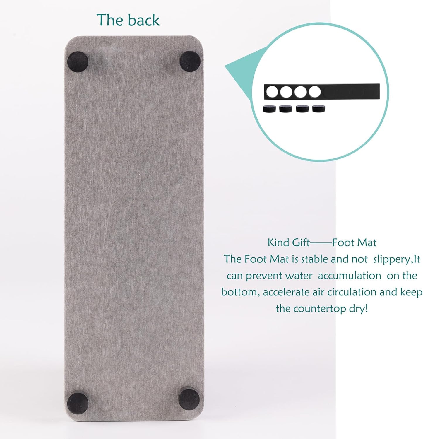 2 Pcs Water Absorbing Stone Trays, Kitchen/Bathroom Sink Soap Dish, Diatomite Tray Used for Hand Soap & Cosmetic Bottles in The Modern Home, 3.15" W x 8.7" L, Gray