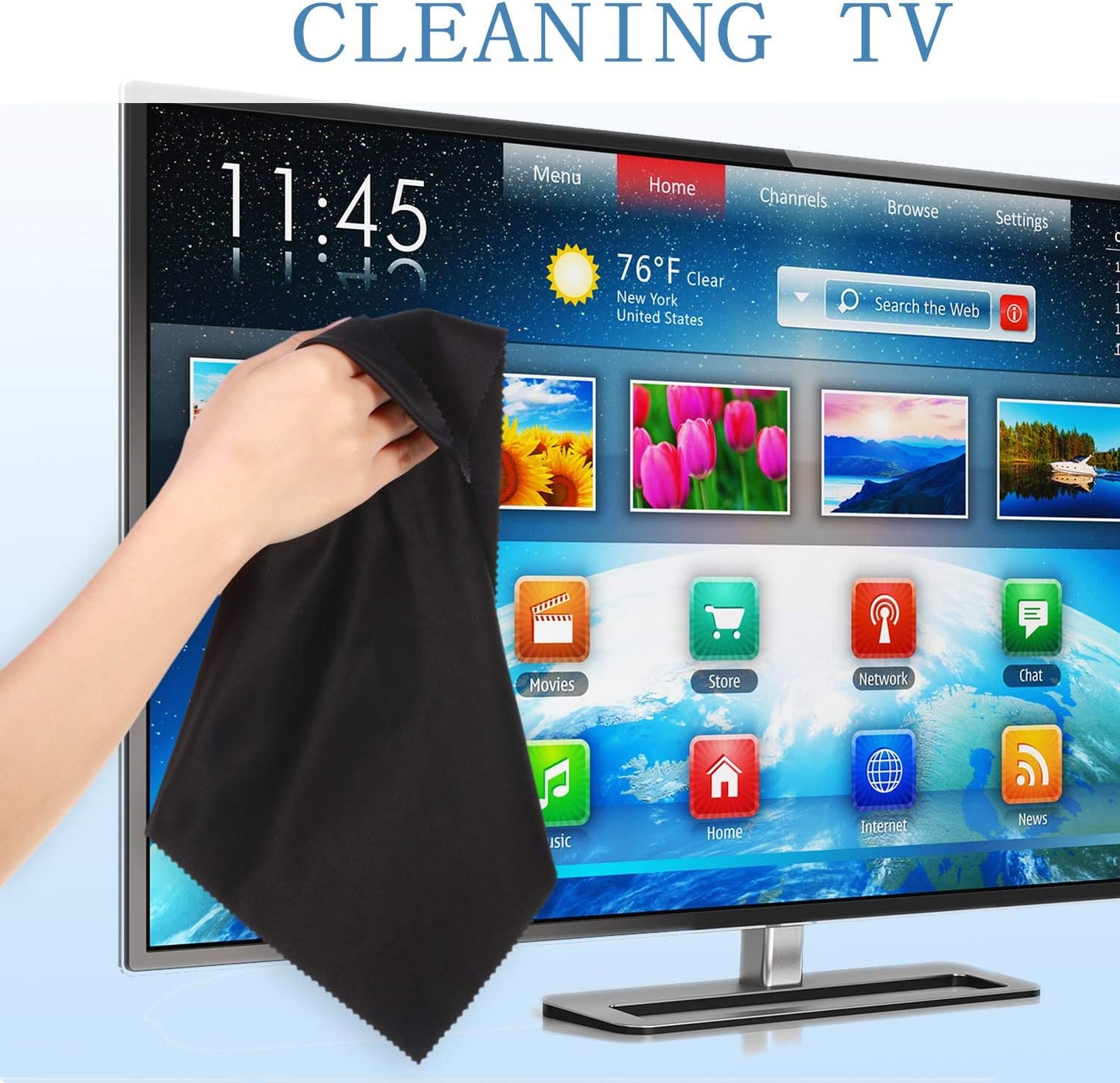 Frienda 12 Pack Large Microfiber Glass Cleaning Cloths 12 x 12 Inch Oversized Eyeglass Sunglasses Cleaning Cloths for Electronics Glasses Screens and Lenses(