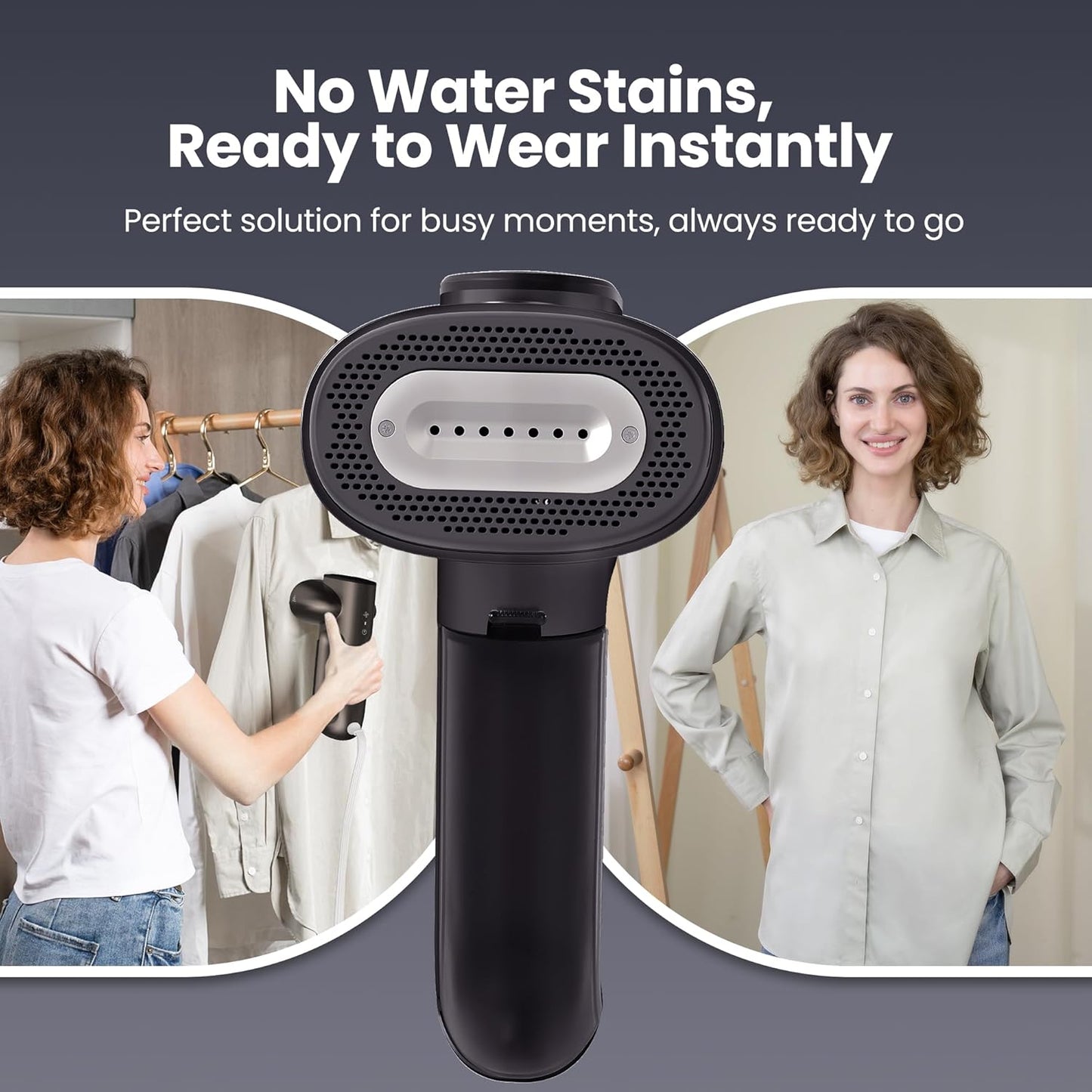 Neakasa Magic 1 Vacuum Steamer, Handheld Travel Garment Steamer for Clothes, 2300Pa Suction for Clothes Grips, Steamer Iron 2 In 1, For 110-120V Use (Grey)