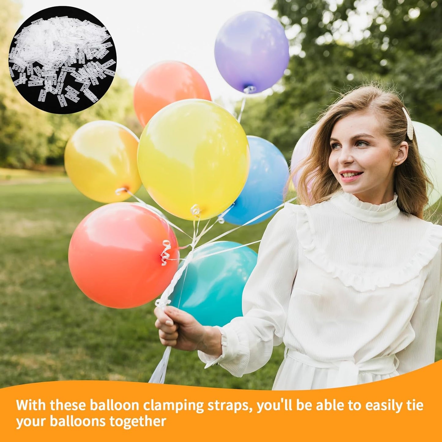 300 PCS Plastic Balloon Clips Ties, H Shape Sealing Clips Reusable Balloon Tie Tool for Wedding Party Christmas Birthday Decoration