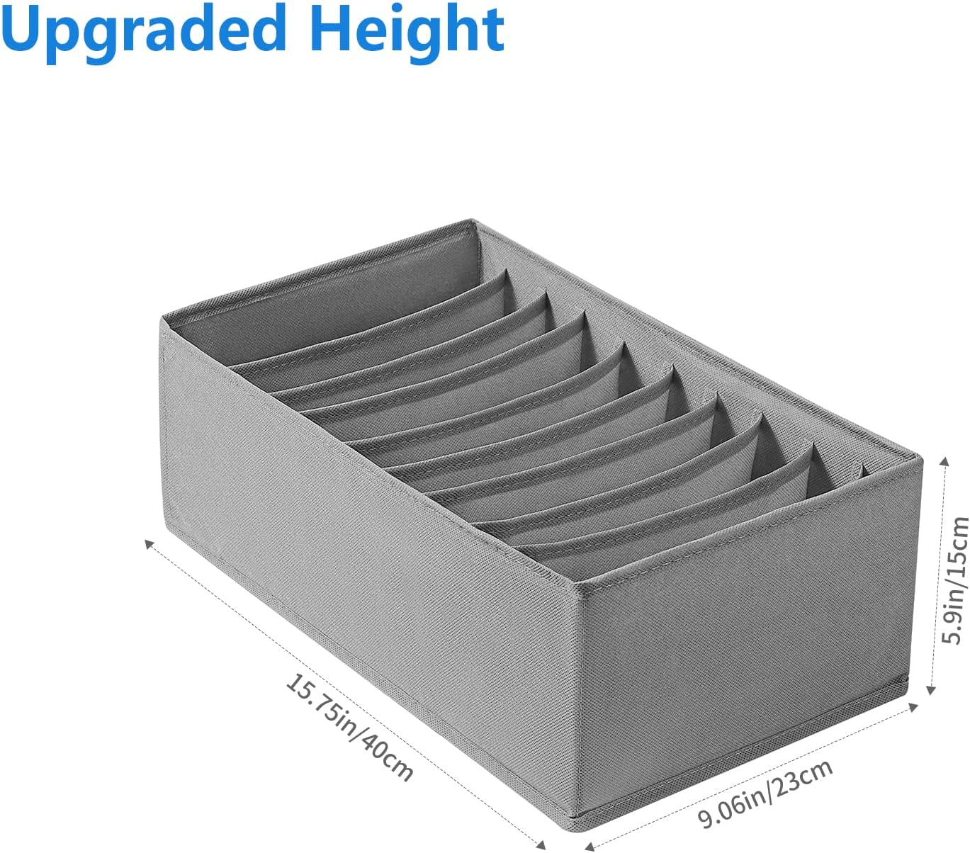 4 Packs T-shirt Drawer Organizers for Clothing,10 Grids Compartment Wardrobe Storage Box, Clothes Organizer for Folded Clothes, T-shirt, Legging-15.75''x9.06''x5.91''