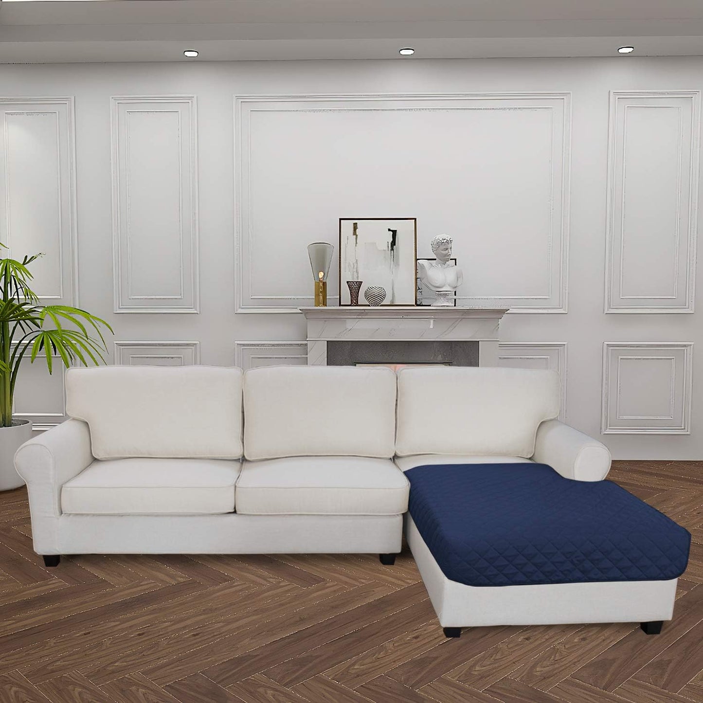 Easy-Going Sectional Couch Covers for Dogs L Shape Sofa Cover Reversible Sofa Slipcover Chaise Lounge Cover Furniture Protector Cover for Pets Dog Cat (42 x 52 inches, Navy/Navy)