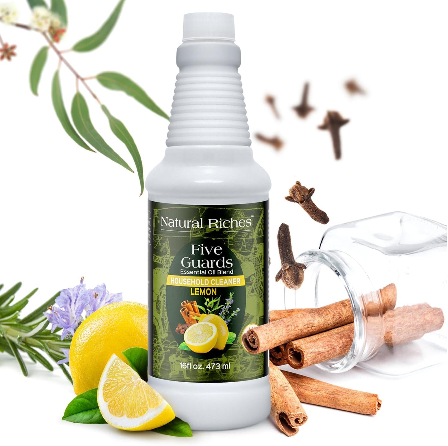 Natural Riches Household Cleaner Concentrate Five Guards Lemon scent from The Tales of French stories of Thieves Essential oil Blend household cleaner - 16 fl oz
