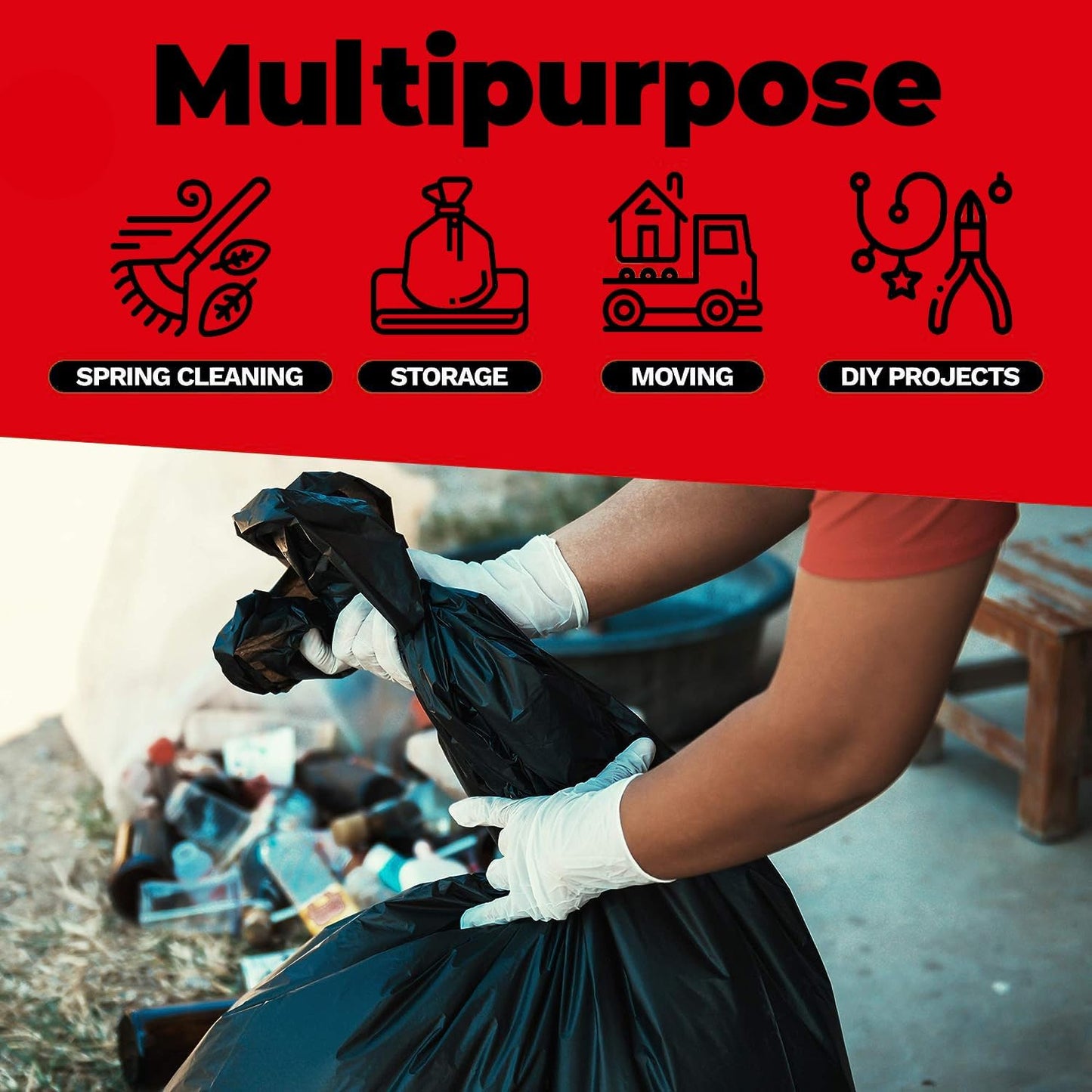 ToughBag 30-33 Gallon Heavy Duty Trash Bags (100 Count) – 33x39" Large Can Liners – Made in USA