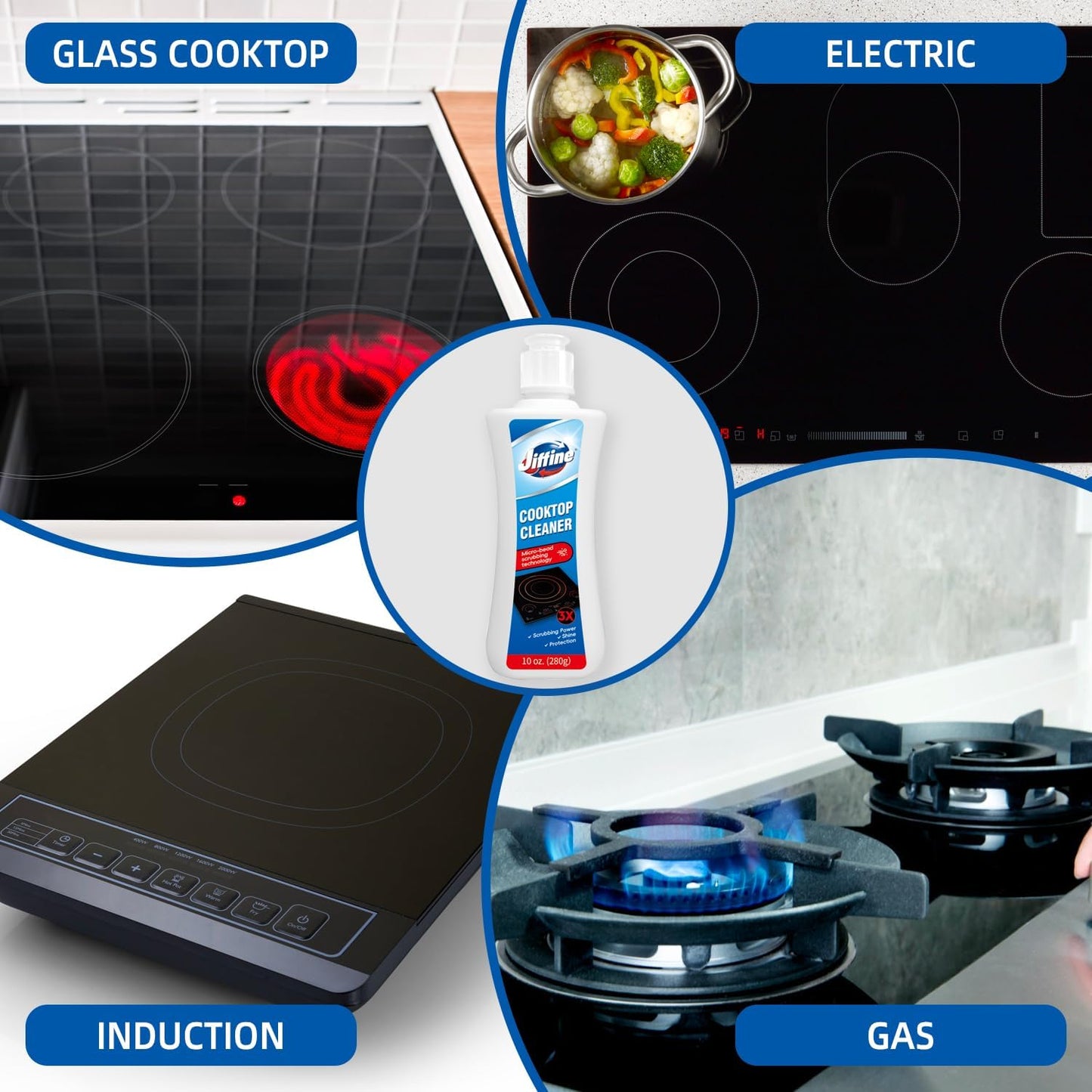 Glass Cooktop&Stove To Cleaner& Multi-Purpose Kitchen Cleaner-10 oz Professional Strength Formula Removes Burnt-On Food, Tough Stains - Scratch-Free, Safe for oven&Ceramic&Induction Stoves