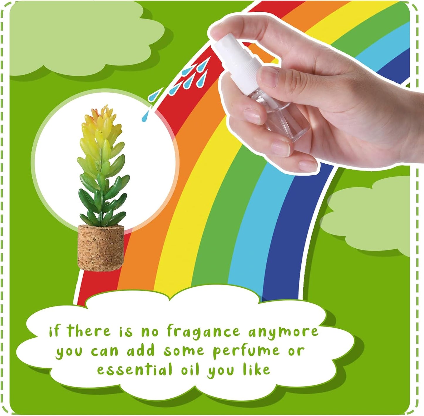 8 Pieces Artificial Plant Air Vent Clips Succulents with Essential Oil Mini Cute Sprayer Car Plant Vent Clip Air Freshener for Car Decorations Accessories(Classic Style)