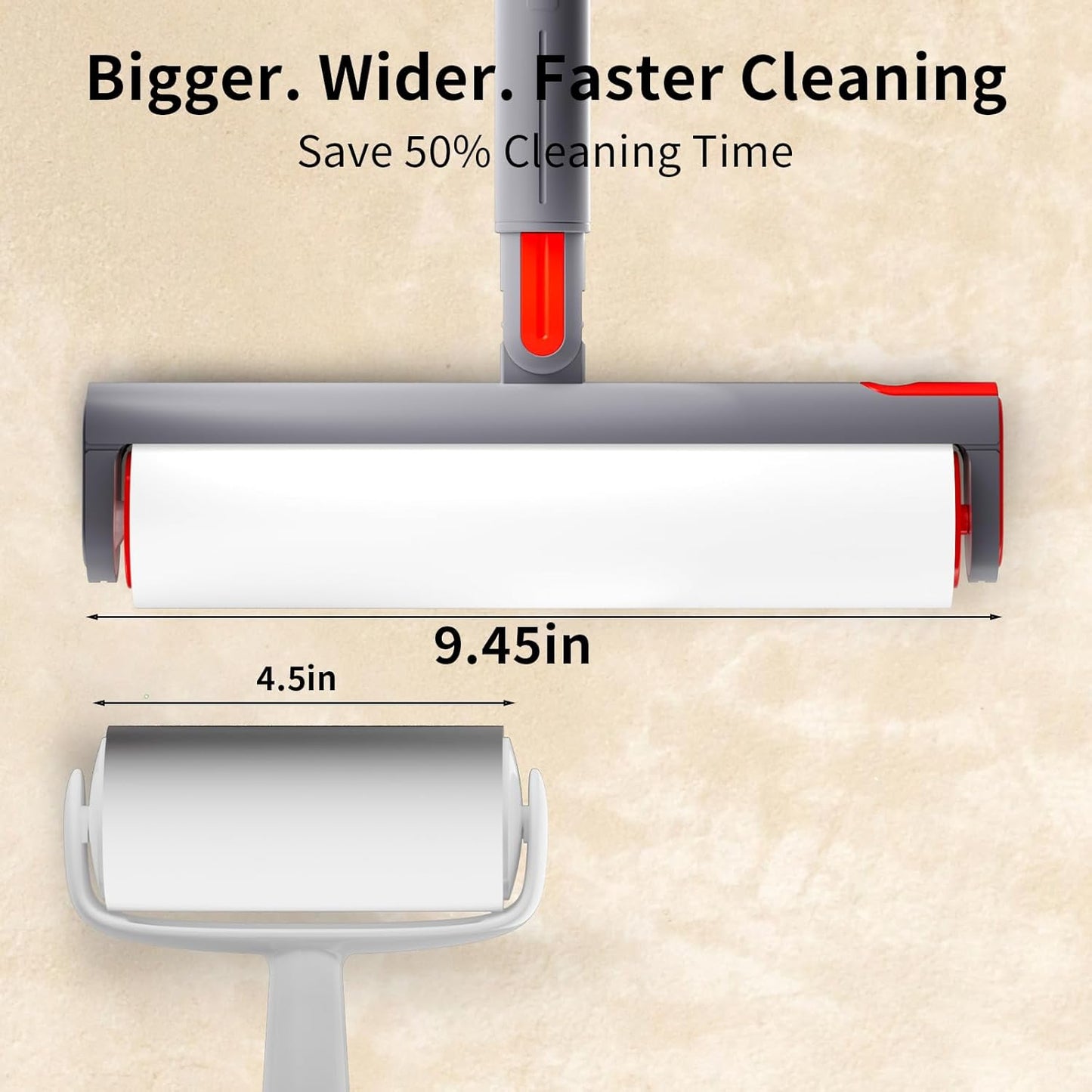 Large Lint Roller Refill 240 Sheets(4 Pack) Value Set, Extra Sticky, Easy Tear for Lint Remover, 9.45 in Pet Mega Extreme Stick Refill for Floor Roller Cleaning for Pet Hair