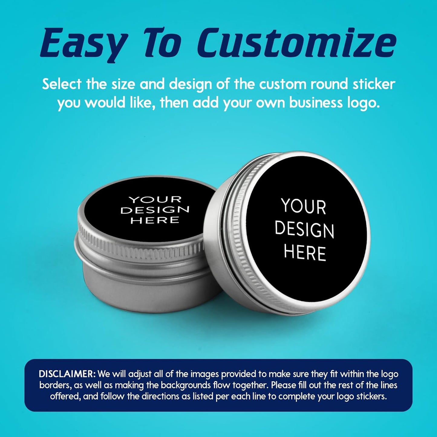 5-1000 Custom Vinyl Stickers - Upload Your own Image, Text, Design, Logo - Personalized Logo Labels for Handmade, Packaging, Bottle, Jars, Candle, Brand Stickers (Black, 6x6)