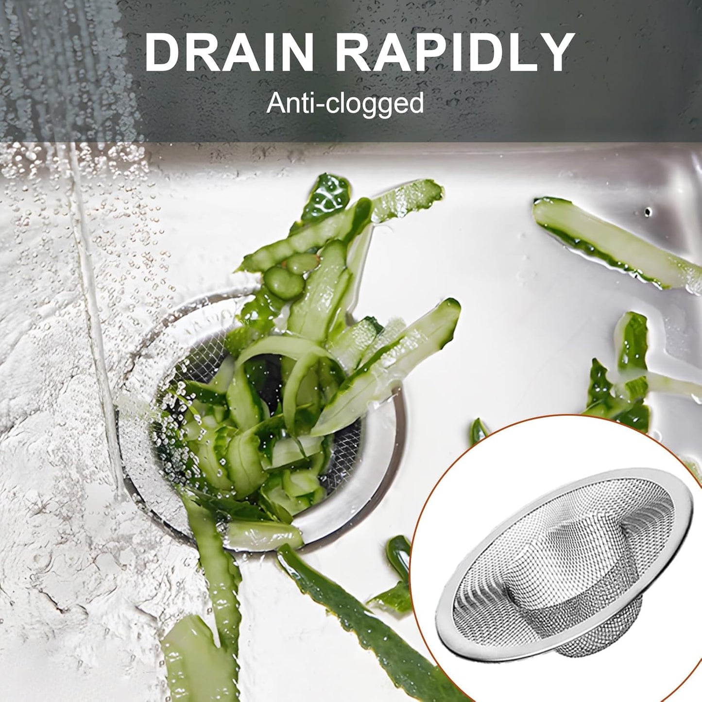 2pcs Heavy Duty Stainless Steel Slop Basket Filter Trap, 2.75" Top / 1" Mesh Metal Sink Strainer, Perfect for Kitchen Sink/Bathroom Bathtub Wash Basin Floor Shower Drain Balcony Drain Hole, Utility