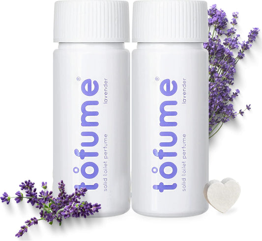 Effervescent Bathroom Air Freshener - Floral Lavender - Toilet Deodorizer, Bathroom Odor Eliminator, Flushable Air Freshener Toilet Tablets, 2 Pack (60 Tablets)