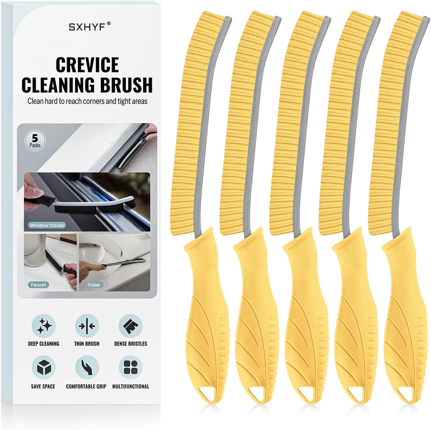 SXhyf Cleaning Brush - Hard Bristle Crevice Cleaning Brush, Multifunctional Gap Scrub Brush, Kitchen Essentials, Bathroom Cleaner Tools for Household Use, Home, Window, Toilet, Stove