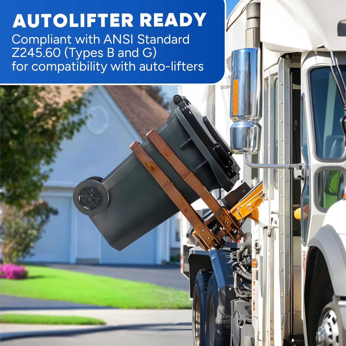 27 Gallon Outdoor Trash Can with Lid and Wheels Small Outdoor Garbage Can with Wheels Outside Heavy-Duty Rolling Trash Bin for Home Office Commercial Use, Gray