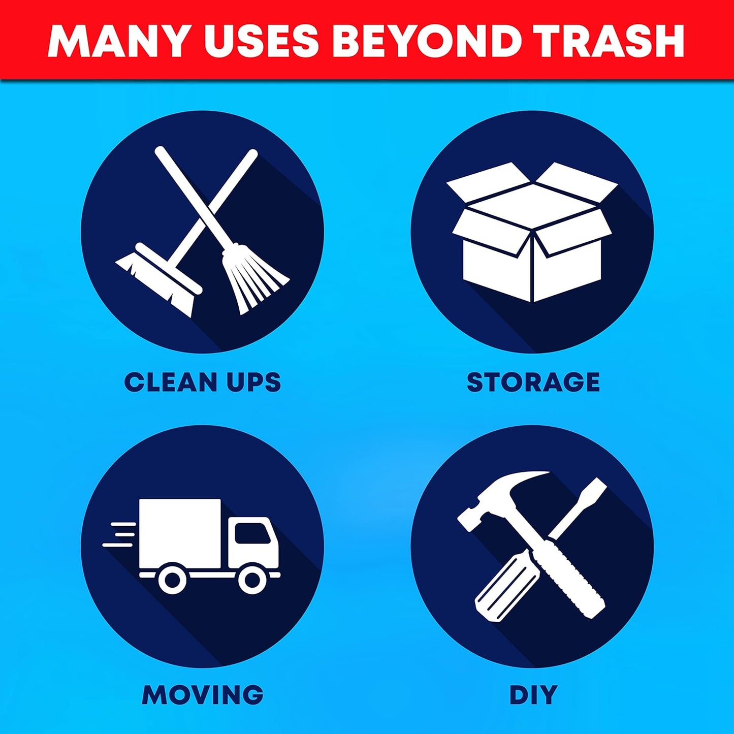 Tasker 65 Gallon Trash Bags Heavy Duty | 120 Count | Extra Large 64 Gallon Trash Bags for Toter | Garbage Bag 65 Gallon Trash Can Liners