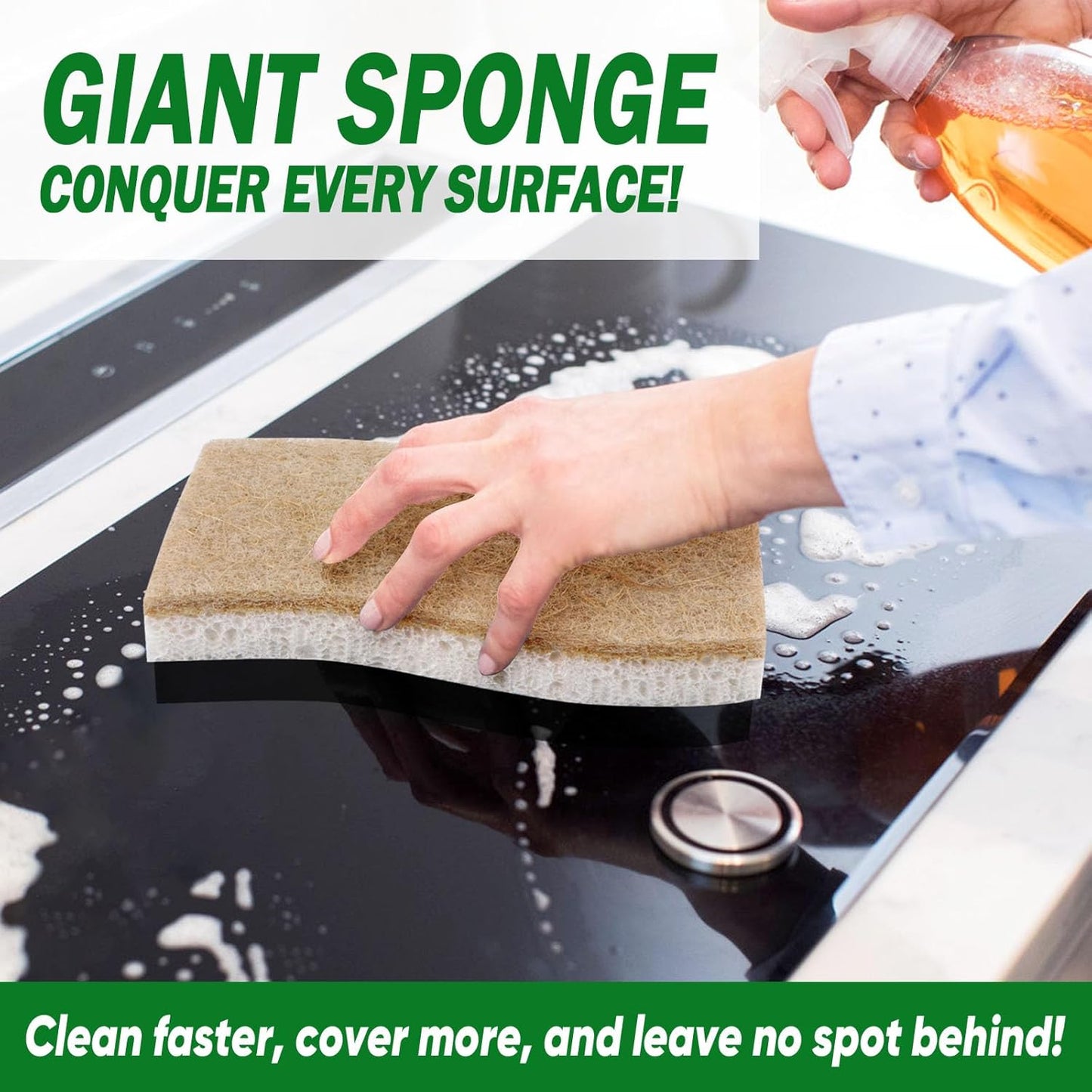 AIDEA XL Sponges Kitchen, 12Count, Non-Scratch Dish Sponges, Large Natural Sponge for Non Stick Cookware, Cellulose Cleaning Sponge for Dishes, Bathroom, Household