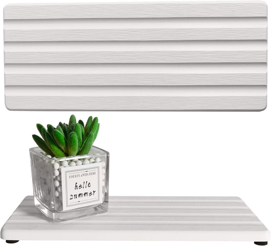 Diatomite Soap Dish, Water Absorbing Stone Tray, Kitchen Sink Organizer, Fast Drying Counter Holder (White, 9.5" x 4"/24 x 10cm)