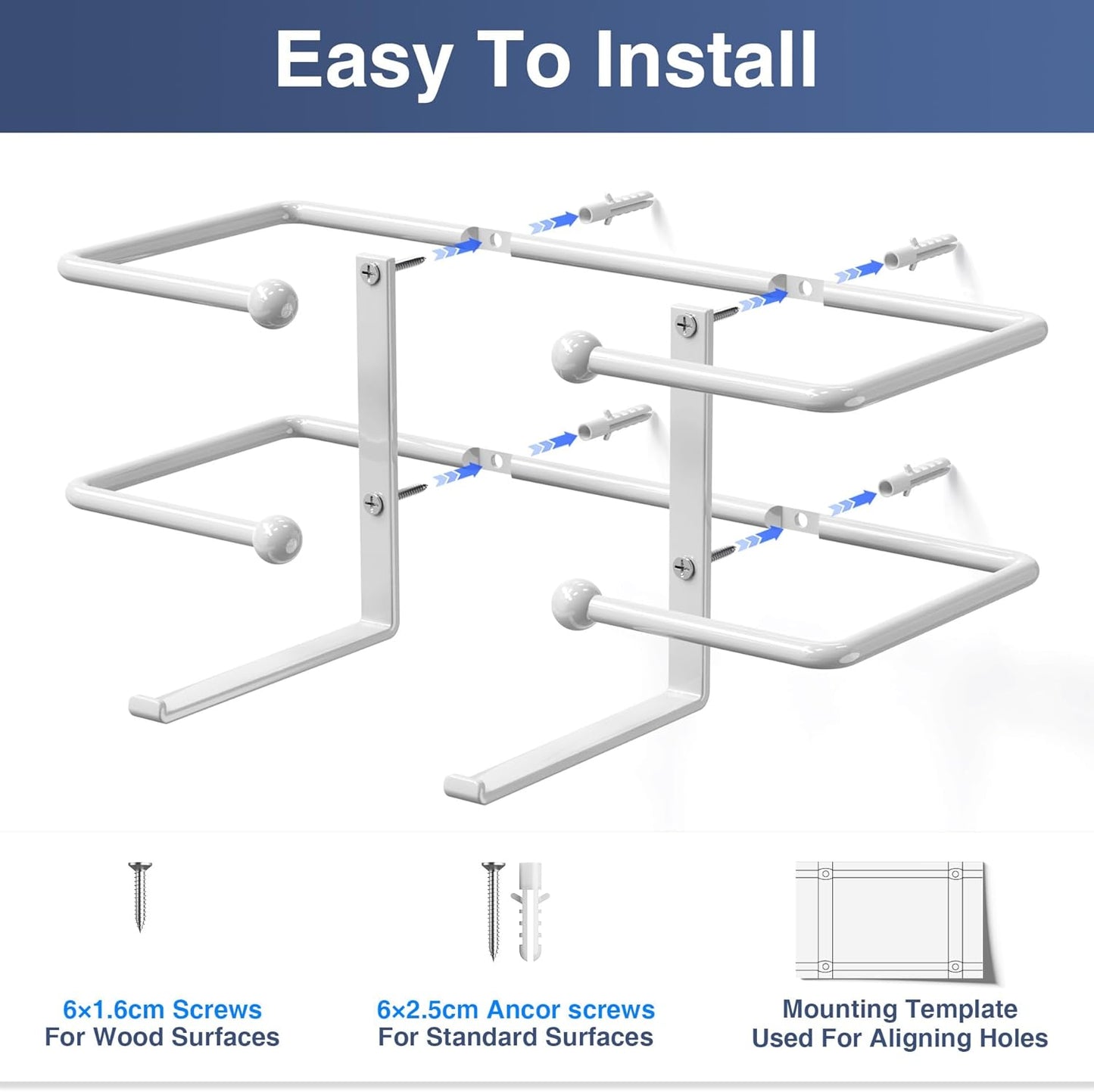 Glove Box Dispenser Wall Mount: White Holder Organizer for Disposable Glove & Tissue Box - Organizer on Wall in Lab, Kitchen, Bathroom, Garage