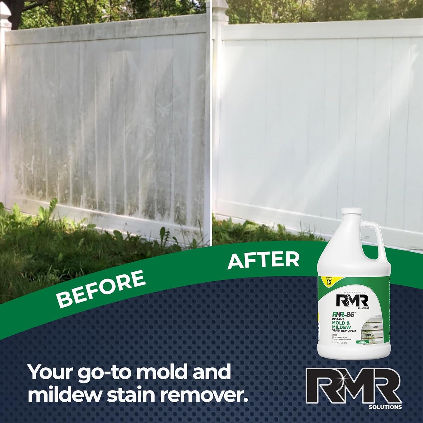 RMR-86 Instant Mold and Mildew Stain Remover Spray - Scrub Free Formula, 4 Pack - 1 Gallon