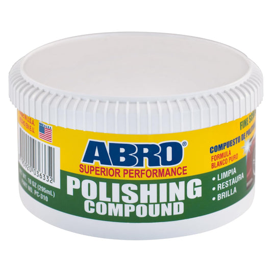 ABRO Superior Performance Car Polishing Compound for Oxidized Finishes, Buff, Shine, Smooth, & Clean, Scratch Remover for Vehicles, Boats, & Bikes - 10 oz.