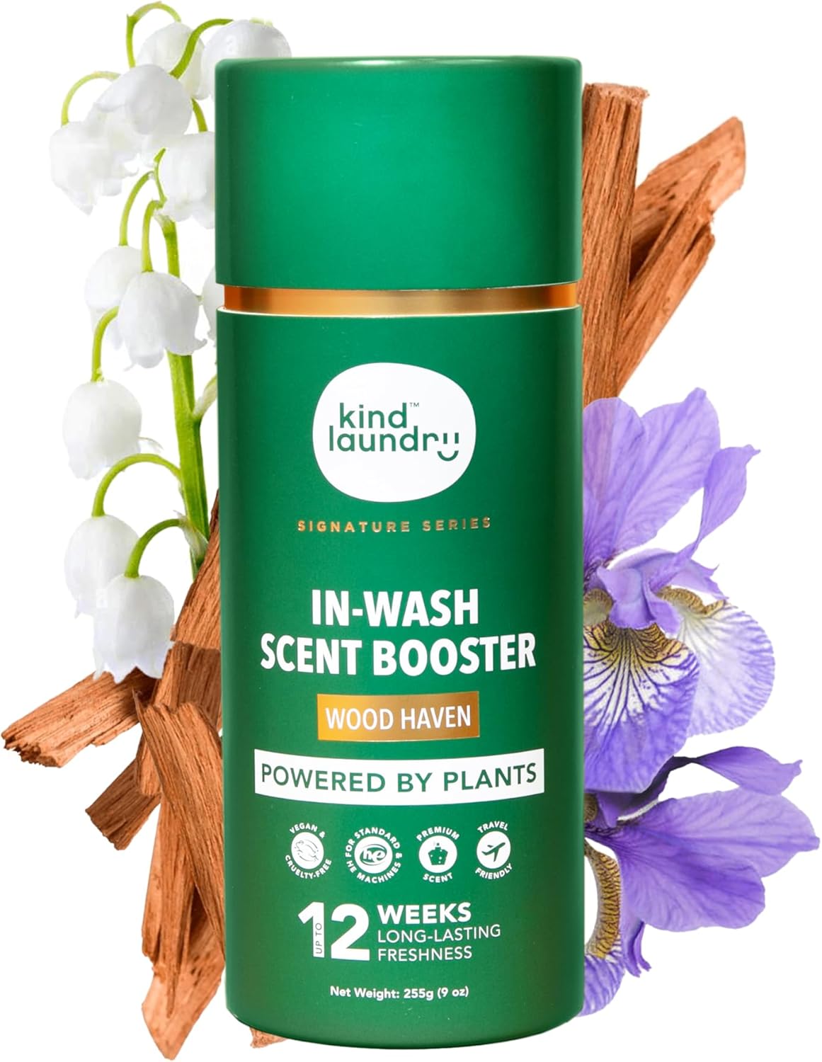 Kind Laundry In Wash Scent Booster Beads - Wood Haven - 100% Plant Based - Natural Laundry Booster Beads & Smell Deodorizer - Environment Friendly Odor Eliminator for Clothes (320 grams)