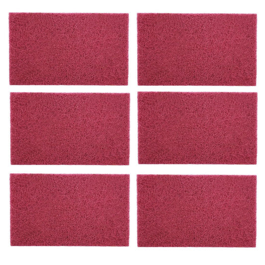 3M Scotch Brite 7447 Very Fine Grade General Purpose Sanding Hand Pads 6Pcs 200 x 125mm/8" x 5" Red