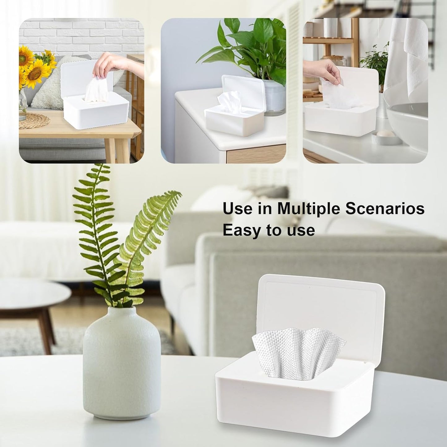 1 Pcs Diaper Wipes Dispenser, Refillable Wipe Container, Wipe Container with Sealing Design Lid, Keep Wipes Fresh,Wet Wipes Cases (Black)