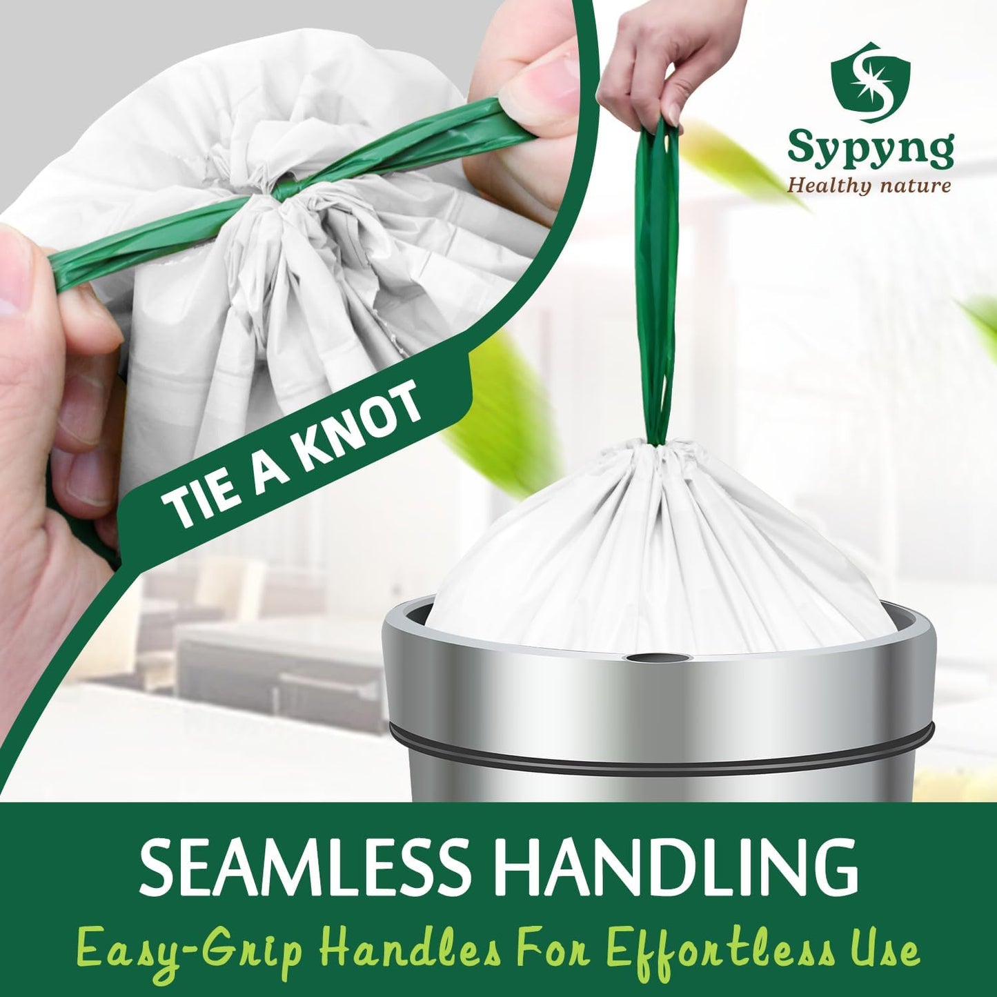 Compostable Kitchen Waste Trash Bags 3-4 Gallon (100 Pack) Heavy Duty 100% Biodegradable White Compost Bags for Countertop Bin, ASTM D6400, BPI & OK Compost HOME Certified, Eco-Friendly & Recyclable