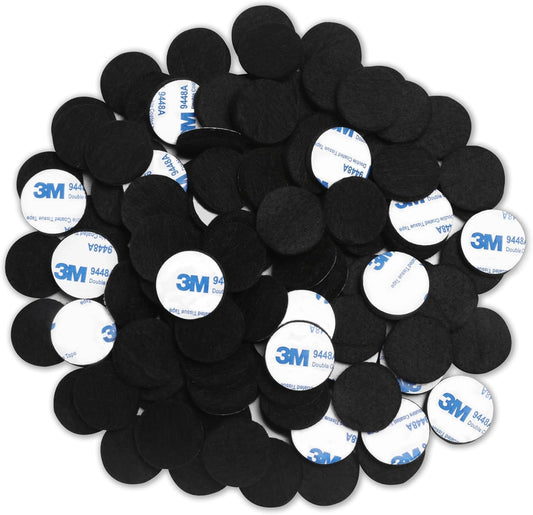 Felt Furniture Pads 120 PCS, Non Slip Self Adhesive Felt Pads Chair Leg Floor Protectors for Furniture Feet Wood Hardwood Floors, 1 inch Round, Black