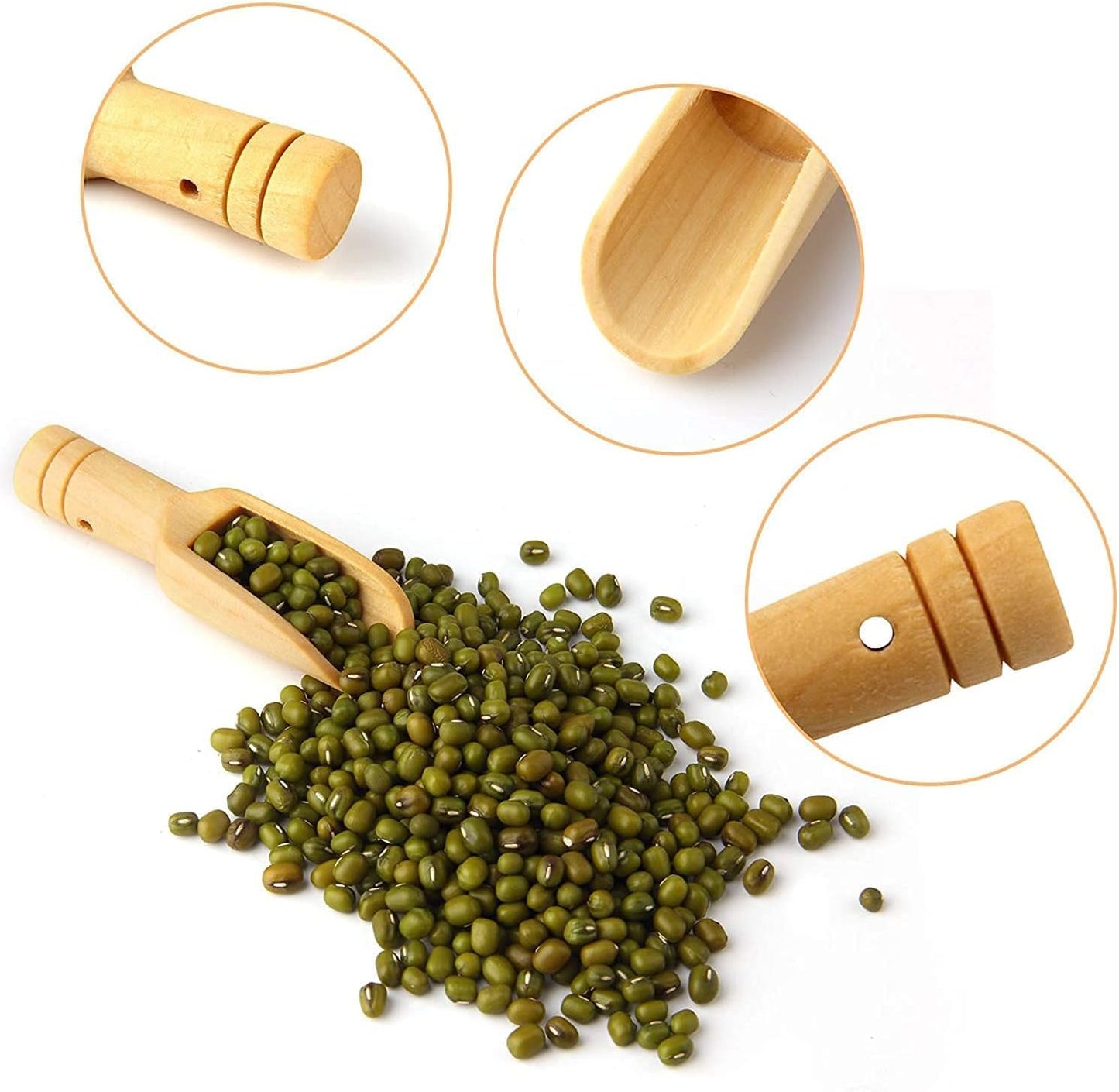 8pcs Mini Wooden Spoons，Mini Bamboo Spoons for Bath Salts, tea scoop, Washing Powder spoon，wooden candy spoon