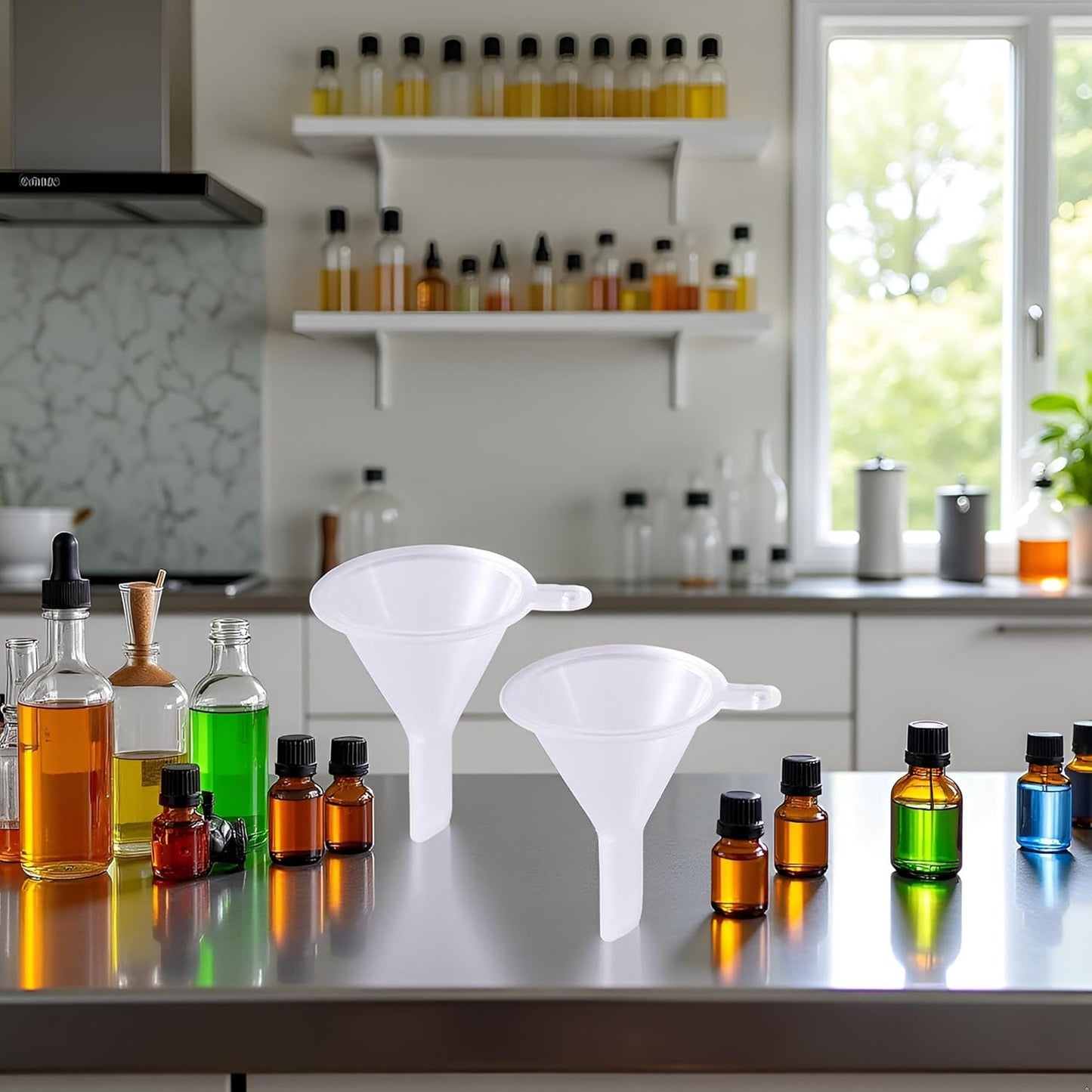 2 Pcs Mini Clear Plastic Funnel for Bottling Cosmetics, Liquids, and Oil Filling, Small Funnel for Easy Transfer of Essential Oils and Perfumes Specialty Tools