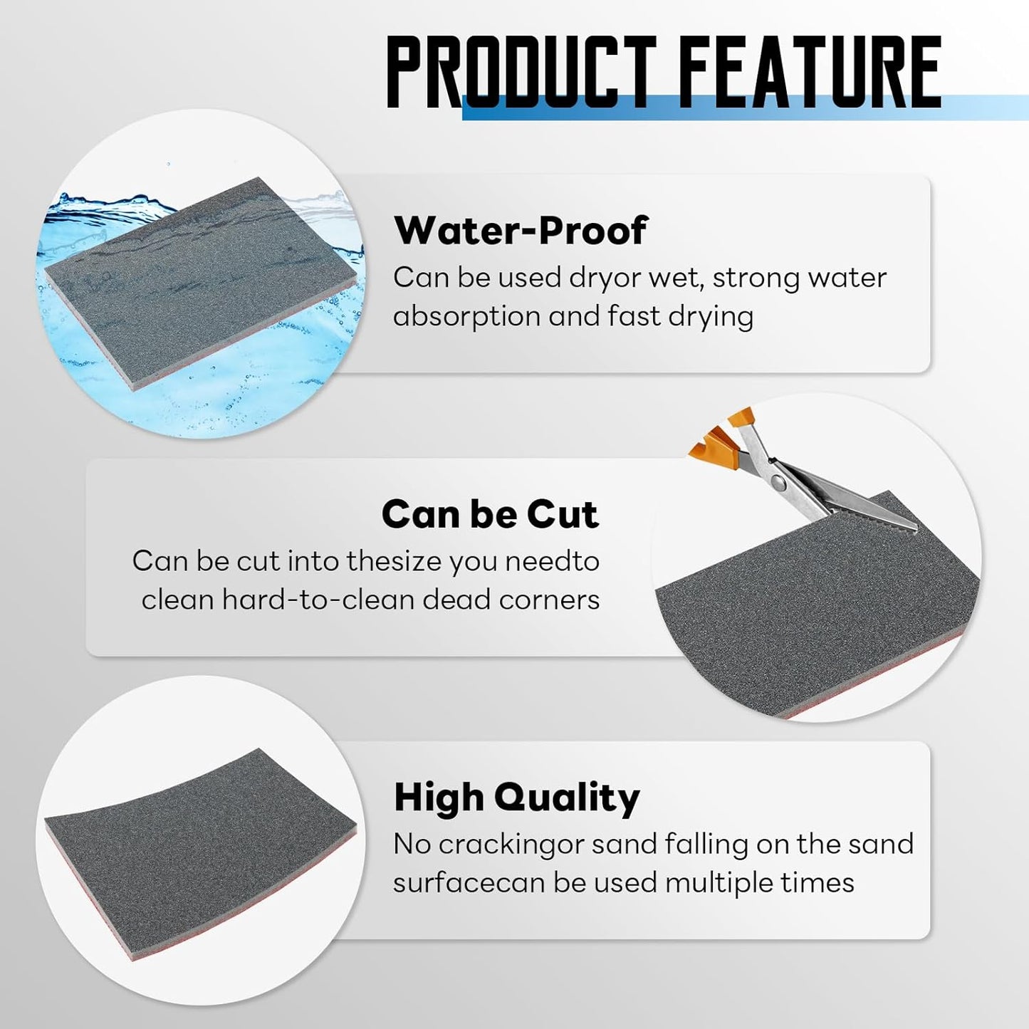 20 Pack 180 Grit Sanding Sponge, 3 x 4 Inch Soft Foam Sanding Block Wet Dry Sanding Pads, Washable Sandpaper Sponge Drywall Sand Block for Wood, Metal, Furniture Polishing (180 Grit)