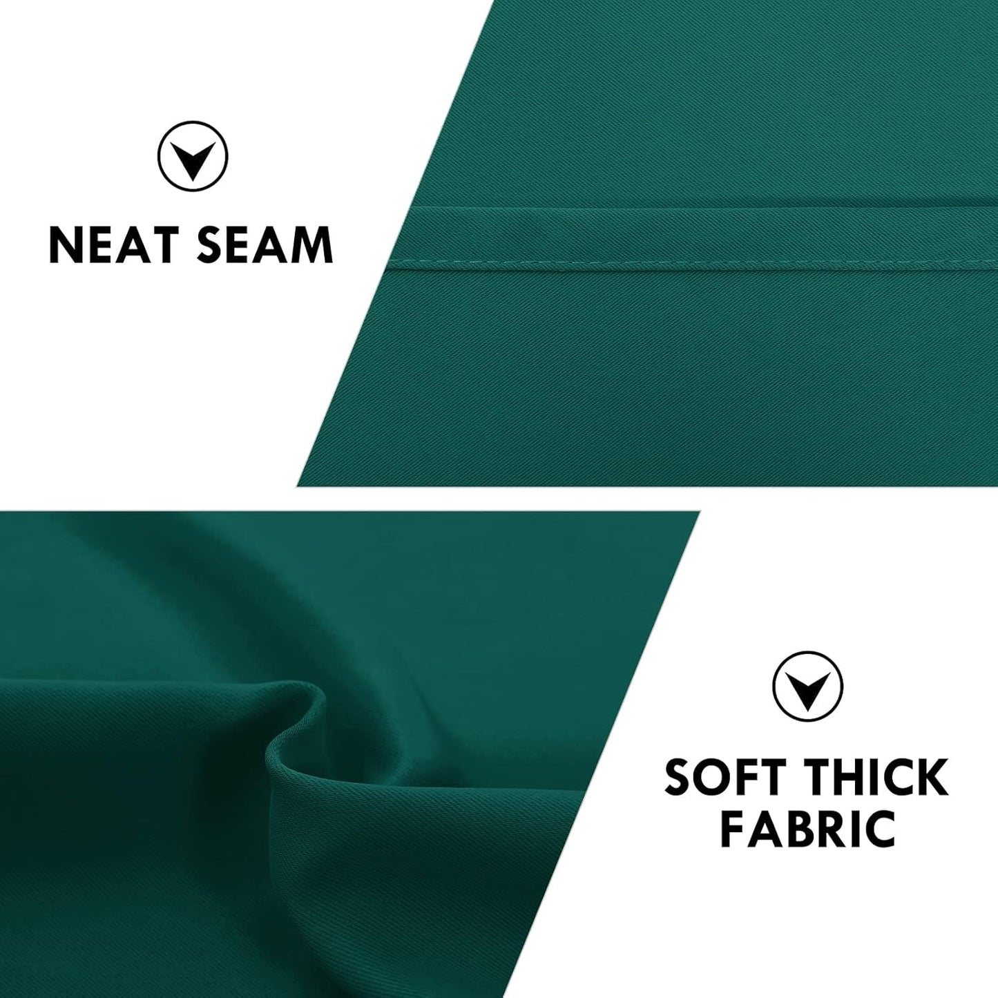 DWCN Blackout Curtains Thermal Insulated, Energy Saving & Noise Reducing Bedroom and Living Room Curtains, Hunter Green, W 42x L 72 Inch, Set of 2 Rod Pocket Curtain Panels