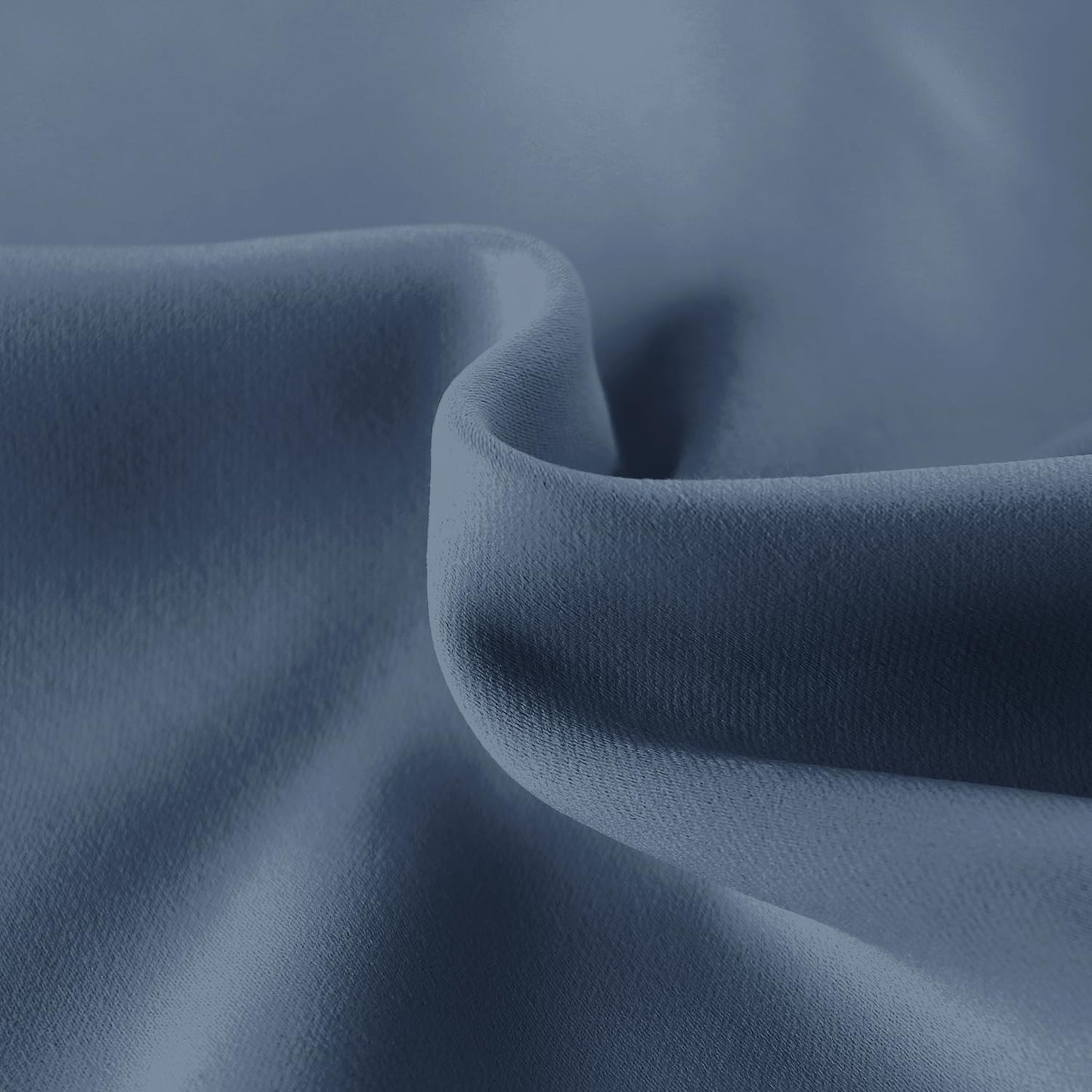 DWCN French Door Curtains – Rod Pocket Thermal Blackout Curtain for Window/Patio Doors/Doorways/Classroom/Kitchen for Privacy, 54W by 40L Inches, 1 Panel with Tieback, Dusty Blue